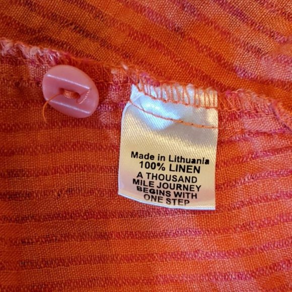 Flax Coral Linen Top/Tunic Sz M - Picture 3 of 3